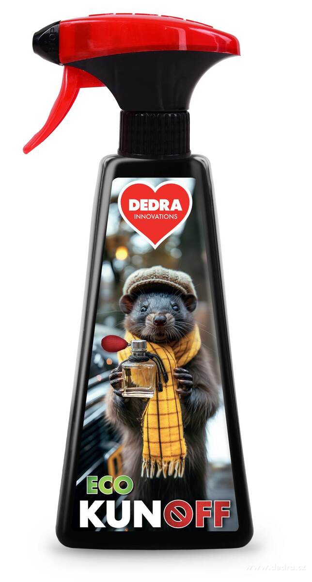 KUNOFF | Přírodní odpuzovač kun s geraniolem | účinná ochrana motoru & půdy | 500 ml