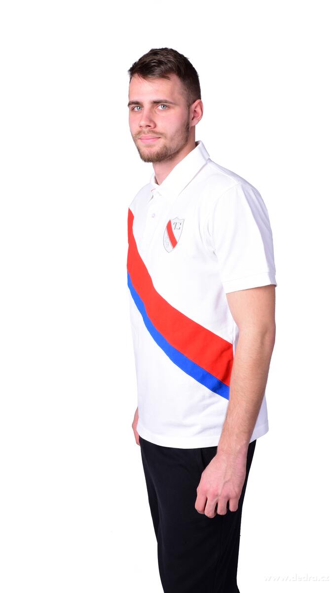PIQUÉ POLO bavlněné triko pro muže, bílo-červené