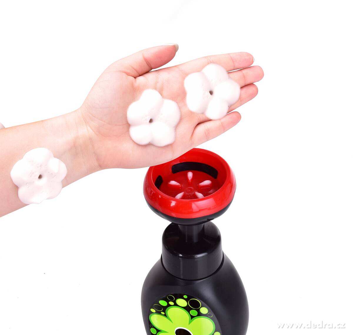 SADA 1+1 pěnové mýdlo na ruce i tělo s veselým 🌸 napěňovačem