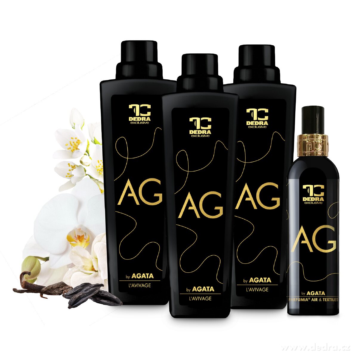 4dílná sada AG by AGATA | 3× aviváž + osvěžovač textilií