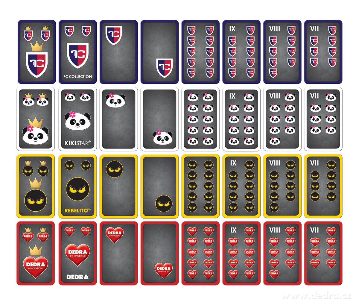 DEDRA | Hrací karty | 32 listů v plastové krabičce | prší, mariáš, oko bere & další