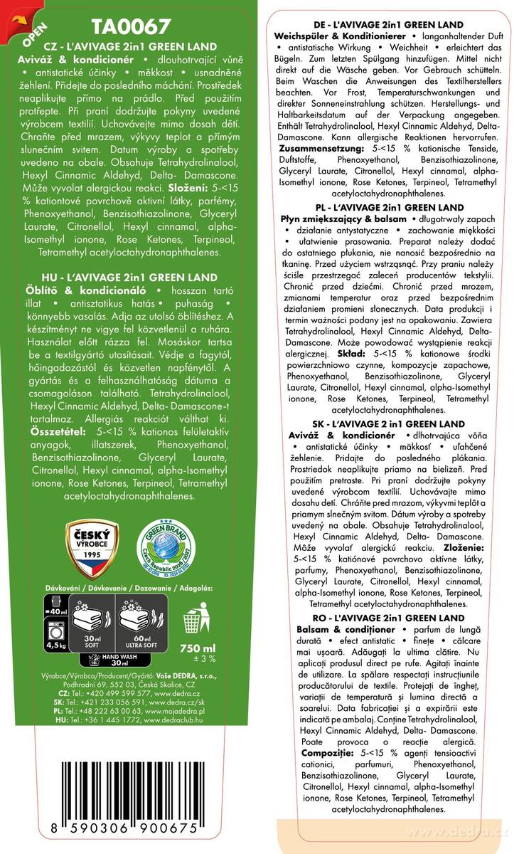 L'AVIVAGE GREEN LAND avivážny kondicionér