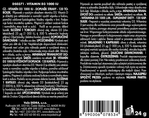 Etiketa k výrobku DS0371