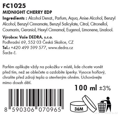 Etiketa k výrobku FC1025X