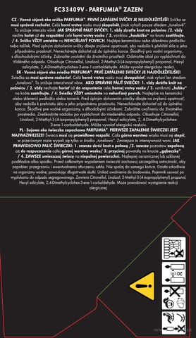 Etiketa k výrobku FC33409V