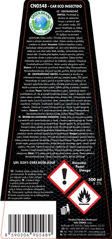 Etiketa k výrobku CN0548