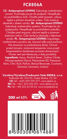 Etykieta produktu FC8806A