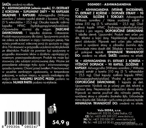 Etiketa k výrobku DS04001X