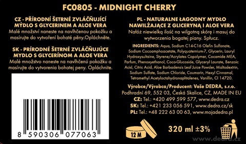 Etiketa k výrobku FC0805