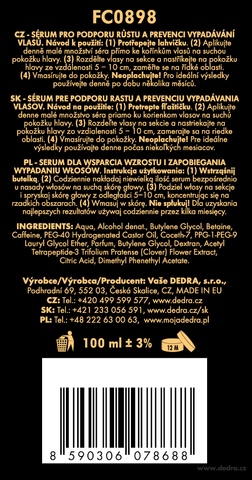 Etiketa k výrobku FC0898