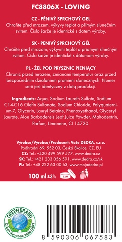 Etiketa k výrobku FC0754 Etiketa k výrobku FC0754