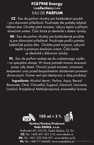 Etiketa k výrobku FC8794S