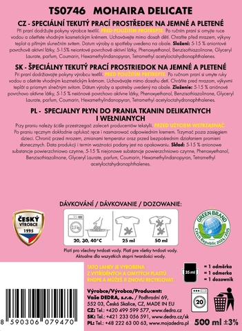 Etiketa k výrobku TS0746