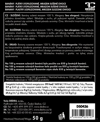 Etiketa k výrobku DS0436