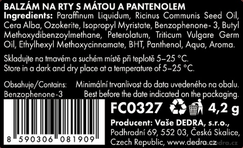 Etiketa k výrobku FC0327