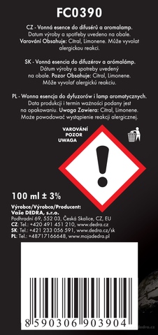 Etiketa k výrobku FC0390