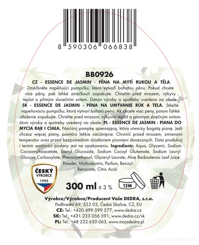 Etiketa k výrobku BB0926