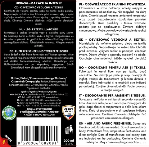 Etiketa k výrobku HP0634