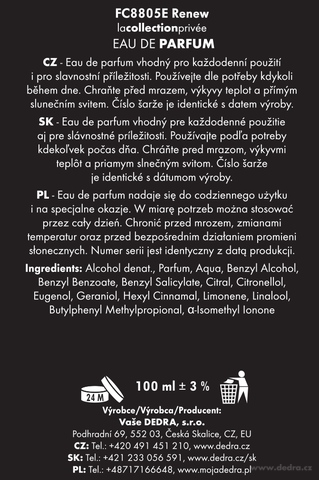 Etiketa k výrobku FC8805E