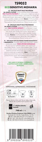 Etiketa k výrobku TS9052