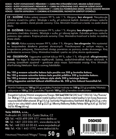 Etiketa k výrobku DS0450