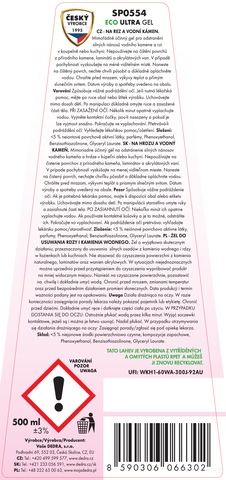 Etiketa k výrobku SP0554