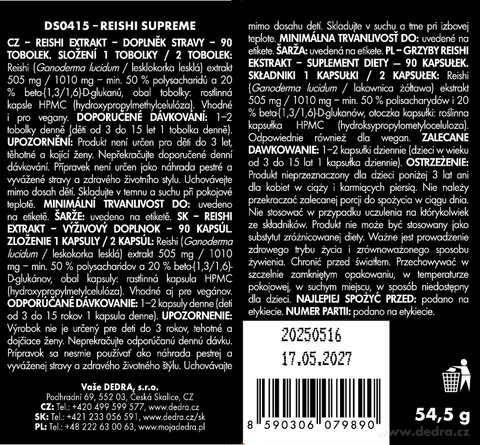 Etiketa k výrobku DS0415