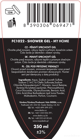 Etiketa k výrobku FC1022