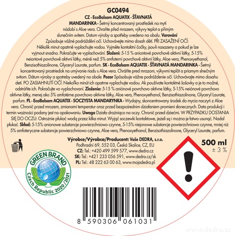 Etiketa k výrobku GC0494