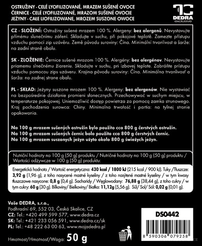 Etiketa k výrobku DS0442