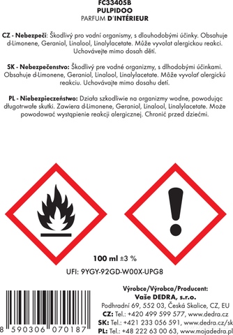 Etiketa k výrobku FC33405B