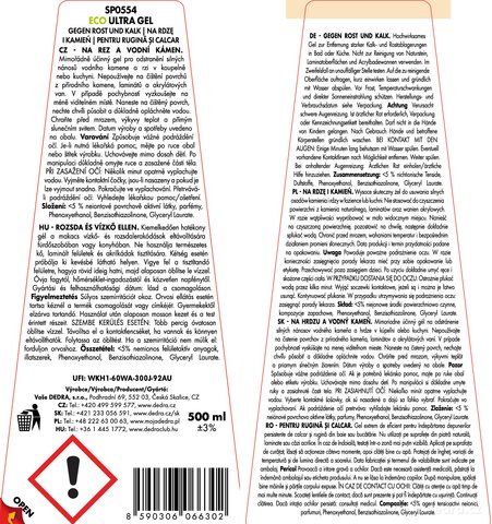 Etiketa k výrobku SP0554X