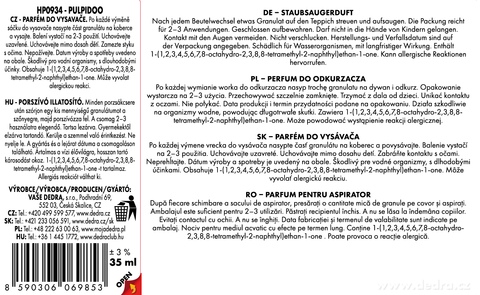 Etiketa k výrobku HP0934