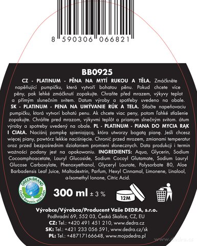 Etiketa k výrobku PA0728S