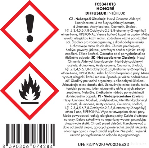 Etiketa k výrobku FC33418T3