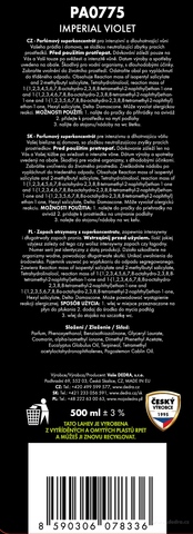 Etiketa k výrobku PA0775