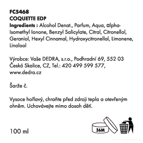 Etiketa k výrobku FC5468S