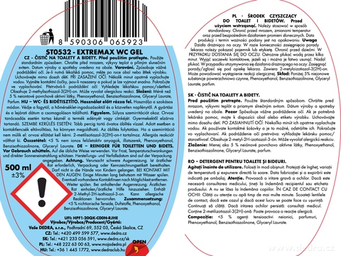 Etiketa k výrobku ST0532