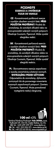 Etiketa k výrobku FC33407E