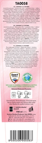 Etiketa k výrobku TA0058