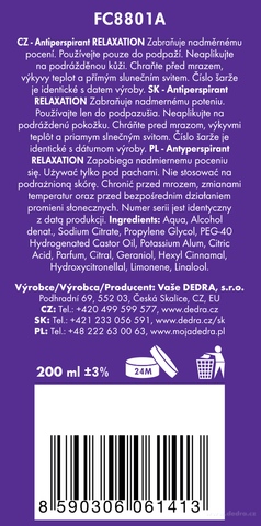 Etykieta produktu FC8801A