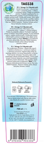 Etiketa k výrobku TA0338S