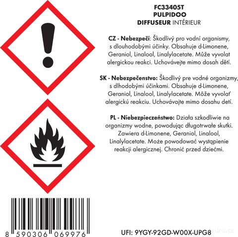 Etiketa k výrobku FC33405T