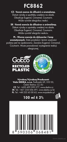 Etiketa k výrobku FC8862