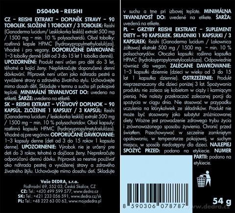 Etiketa k výrobku DS0404