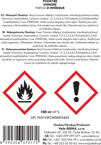 Etiketa k výrobku FC33418B