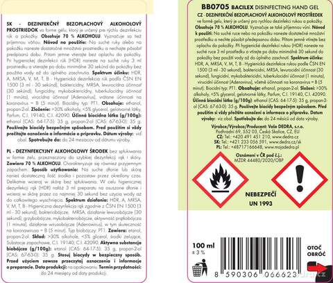 Etiketa k výrobku CP0860