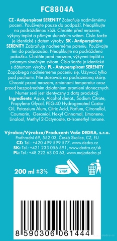 Etiketa k výrobku FC8804A