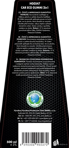 Etiketa k výrobku CP0186