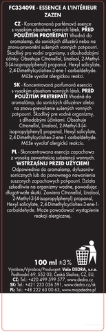 Etiketa k výrobku FC33409E